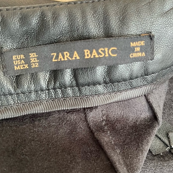 ZARA Black Faux Leather Pencil Skirt, Vegan, XL - Picture 2 of 12